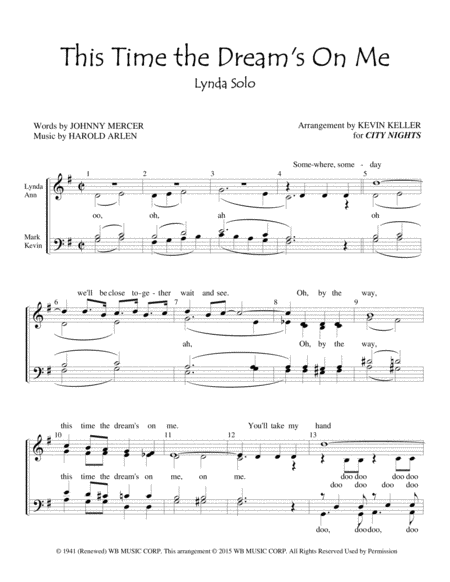 Free Sheet Music This Time The Dreams On Me