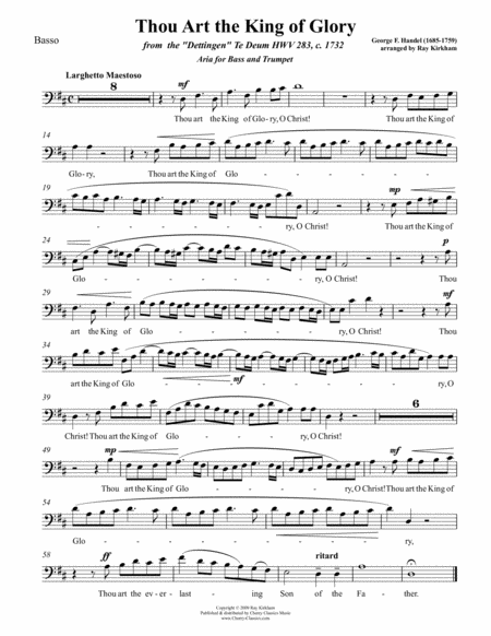 Thou Art The King Of Glory For Trumpet Basso Piano Sheet Music