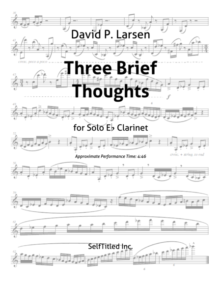 Three Brief Thoughts Sheet Music