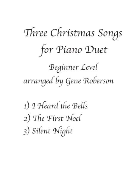 Three Christmas Songs For Piano Duet Beginner Sheet Music