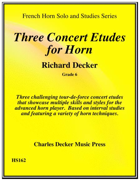 Three Concert Etudes For Solo Horn Sheet Music