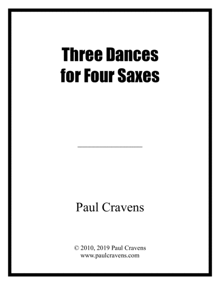 Free Sheet Music Three Dances For Four Saxes
