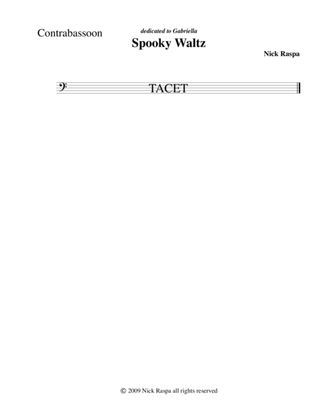 Three Dances For Halloween Contrabassoon Part Sheet Music