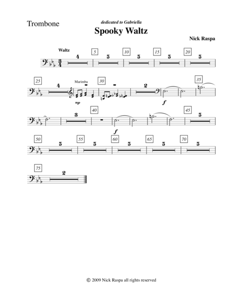 Free Sheet Music Three Dances For Halloween Trombone Part