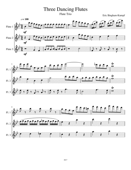 Three Dancing Flutes Sheet Music