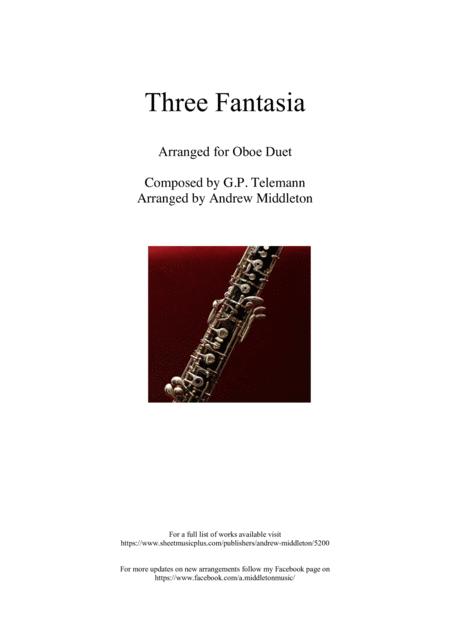 Free Sheet Music Three Fantasias Arranged For Oboe Duet