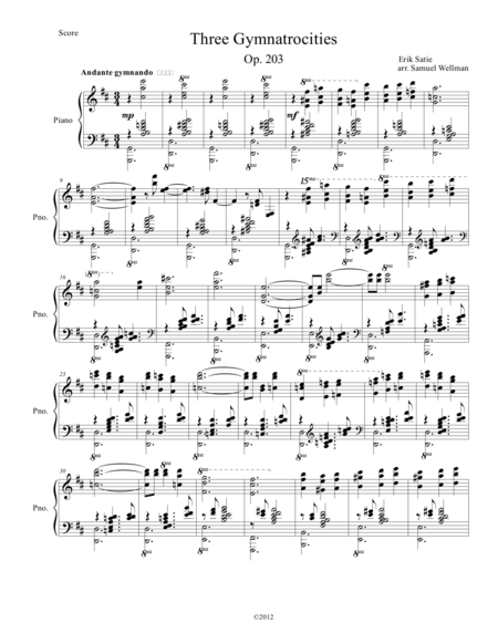 Free Sheet Music Three Gymnatrocities Op 203