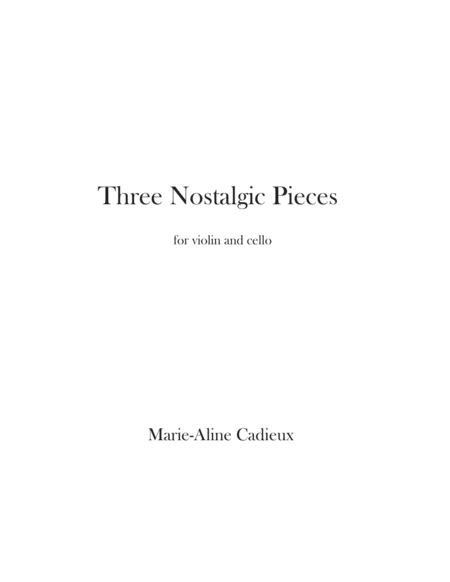 Free Sheet Music Three Nostalgic Pieces For Violin And Cello