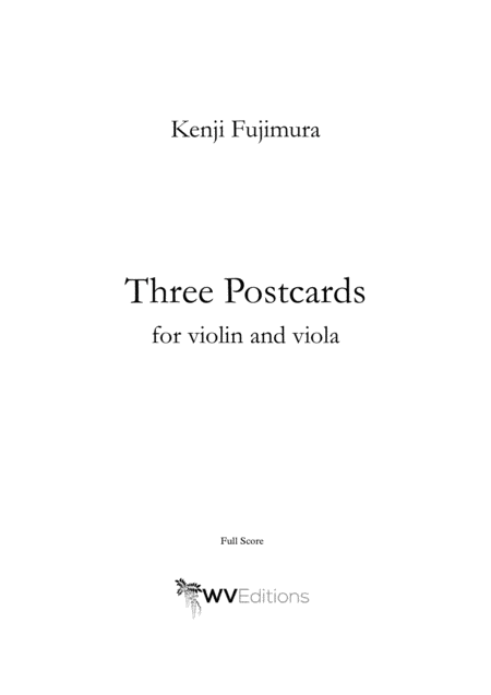Free Sheet Music Three Postcards For Violin And Viola