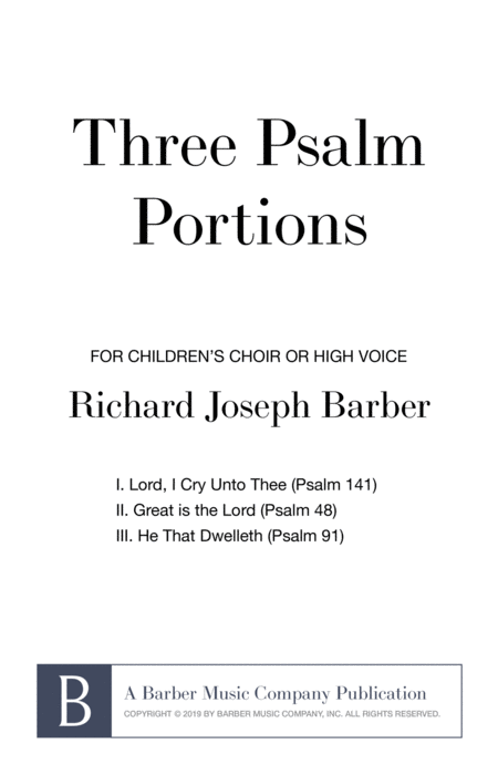 Free Sheet Music Three Psalm Portions