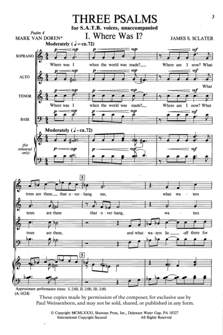 Three Psalms Sheet Music