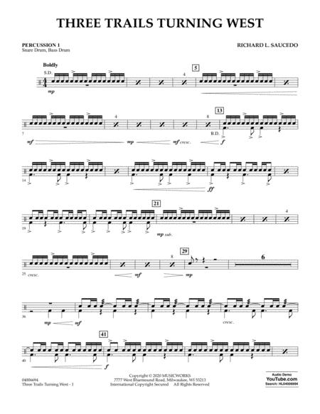 Three Trails Turning West Percussion 1 Sheet Music