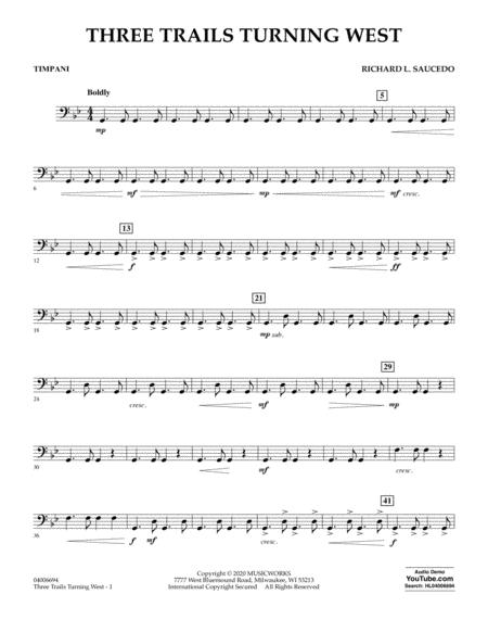 Three Trails Turning West Timpani Sheet Music