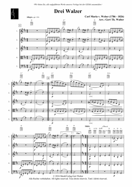 Three Waltz Sheet Music