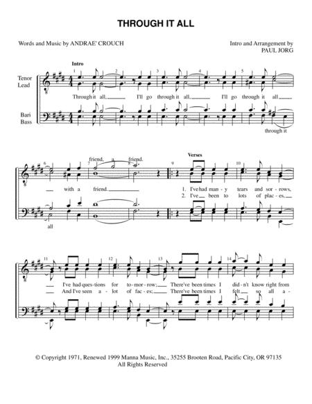 Free Sheet Music Through It All