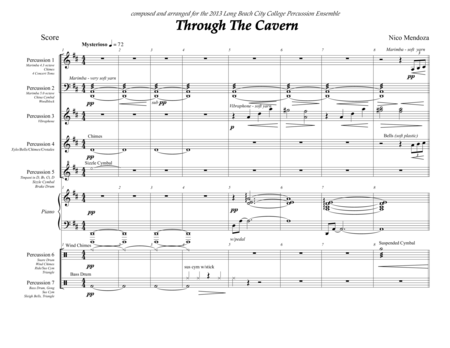 Through The Cavern Percussion Ensemble Piece Sheet Music