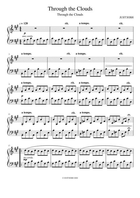 Free Sheet Music Through The Clouds Original Piano