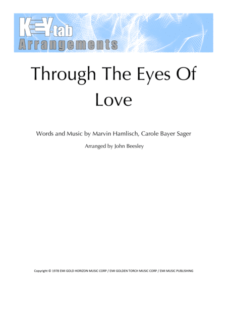 Free Sheet Music Through The Eyes Of Love