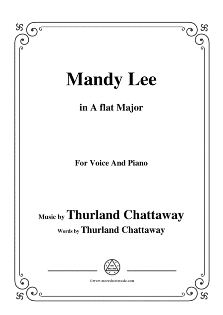 Free Sheet Music Thurland Chattaway Mandy Lee In A Flat Major For Voice And Piano