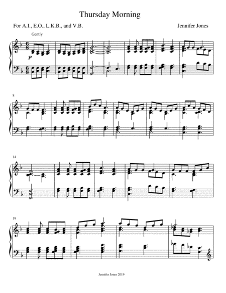 Thursday Morning Sheet Music