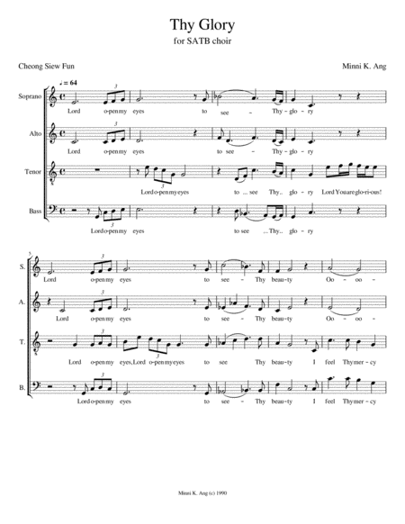 Free Sheet Music Thy Glory Satb Version