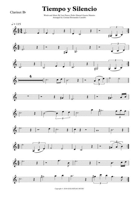 Tiempo Y Silencio Bb Clarinet Sheet Music