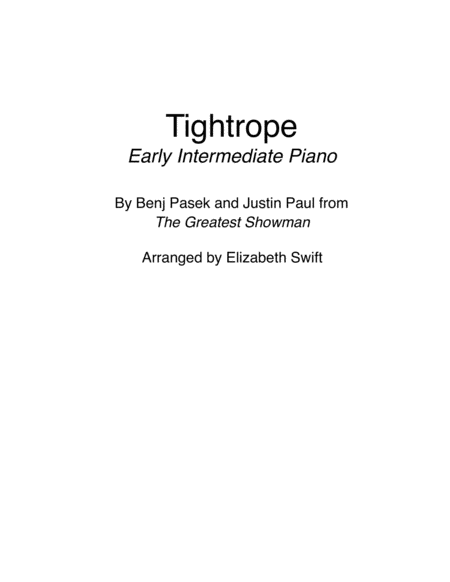 Tightrope From The Greatest Showman Sheet Music