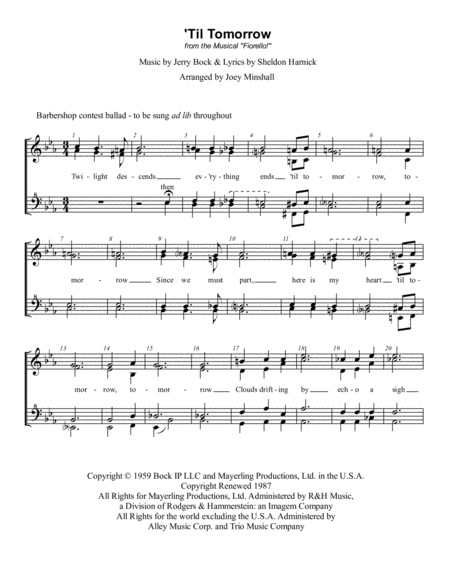 Til Tomorrow Sheet Music