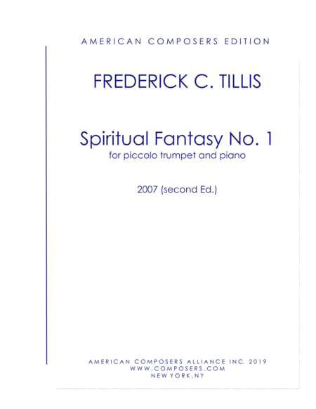 Free Sheet Music Tillis Spiritual Fantasy No 1