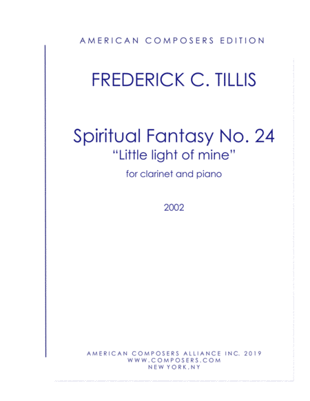 Tillis Spiritual Fantasy No 24 Sheet Music