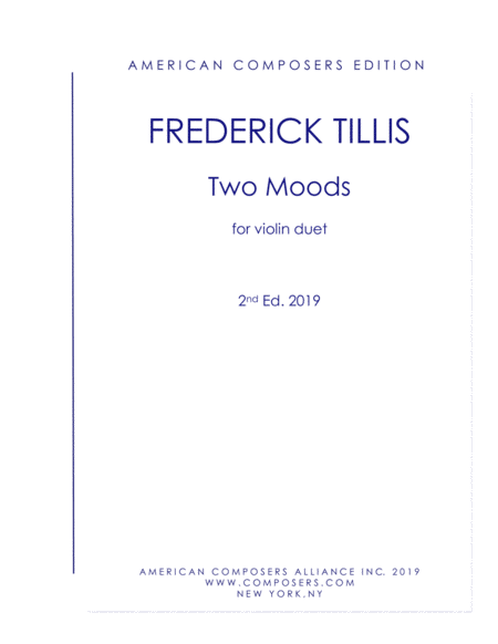 Tillis Two Moods Sheet Music