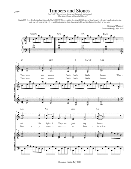 Free Sheet Music Timbers And Stones