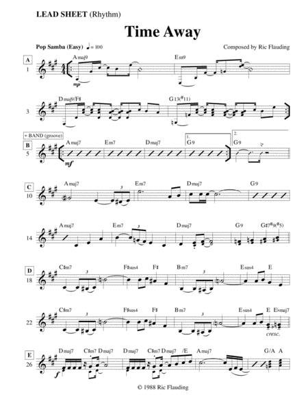 Time Away Lead Sheet Sheet Music