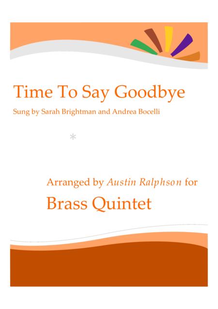 Free Sheet Music Time To Say Goodbye Con Te Partir Brass Quintet