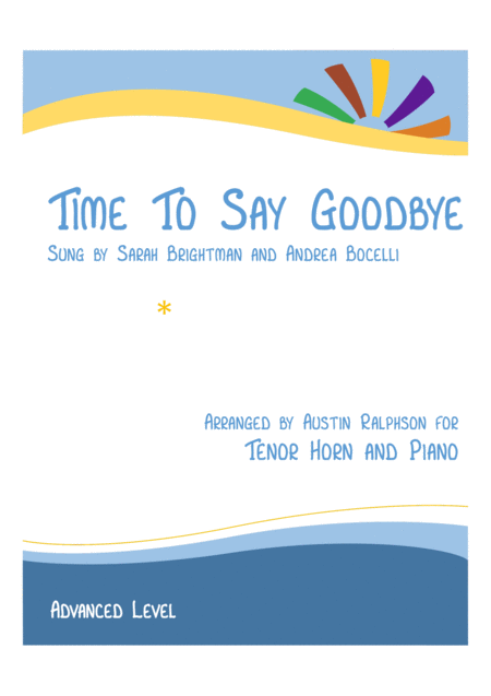 Free Sheet Music Time To Say Goodbye Con Te Partir Tenor Horn And Piano