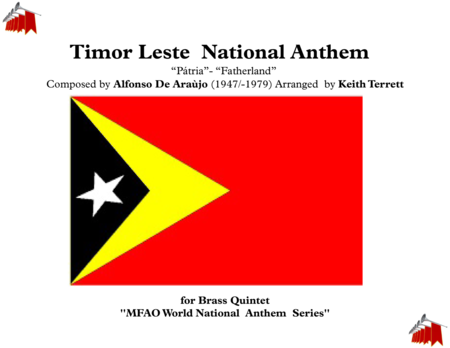 Timor Leste National Anthem For Brass Quintet Sheet Music