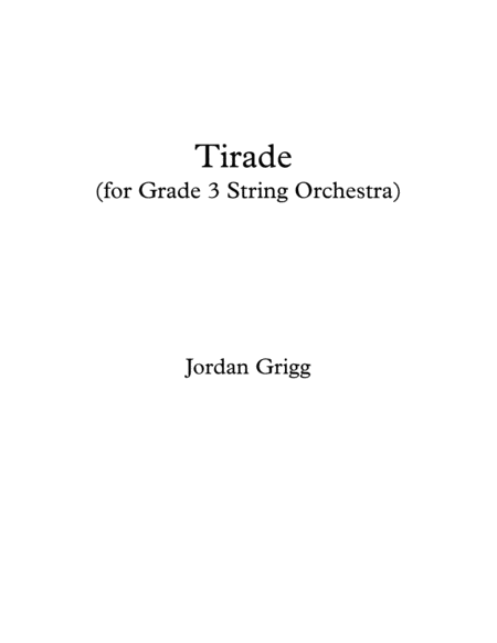 Free Sheet Music Tirade For Grade 3 String Orchestra
