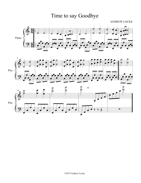 Free Sheet Music Tme To Say Goodbye