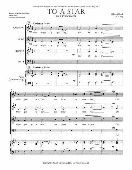 To A Star Sheet Music