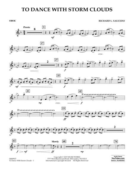 Free Sheet Music To Dance With Storm Clouds Oboe