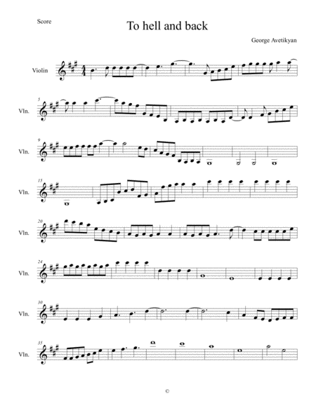 To Hell And Back Sheet Music