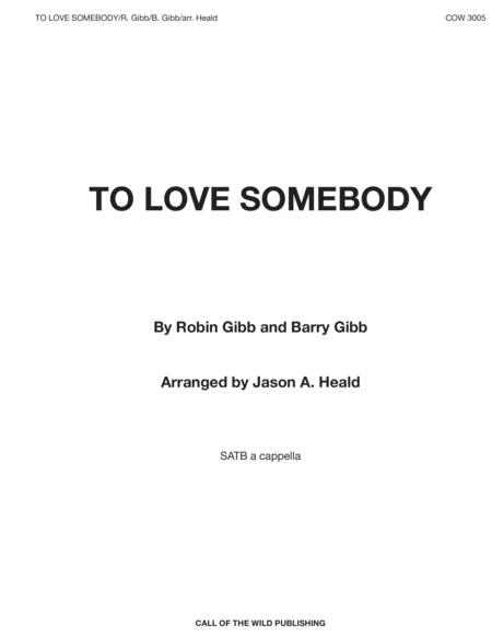 Free Sheet Music To Love Somebody