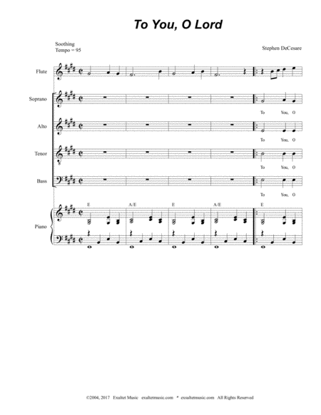 Free Sheet Music To You O Lord