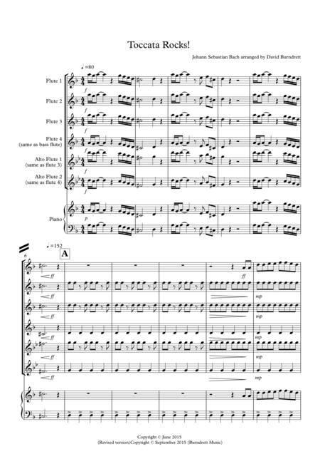 Toccata By Bach Rocks For Flute Quartet Sheet Music