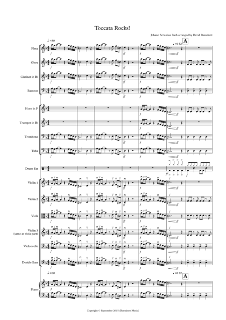 Free Sheet Music Toccata By Bach Rocks For School Orchestra