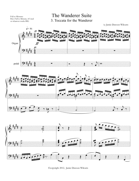 Toccata For The Wanderer From The Wanderers Suite Sheet Music