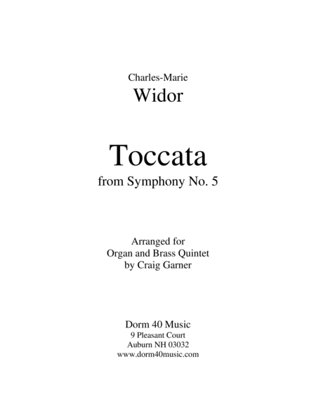 Free Sheet Music Toccata From Symphony No 5
