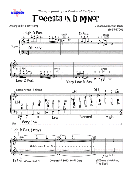 Free Sheet Music Toccata In D Minor Theme