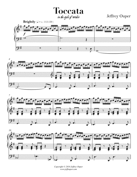 Toccata In The Style Of Widor Sheet Music