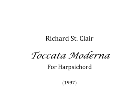 Free Sheet Music Toccata Moderna For Harpsichord